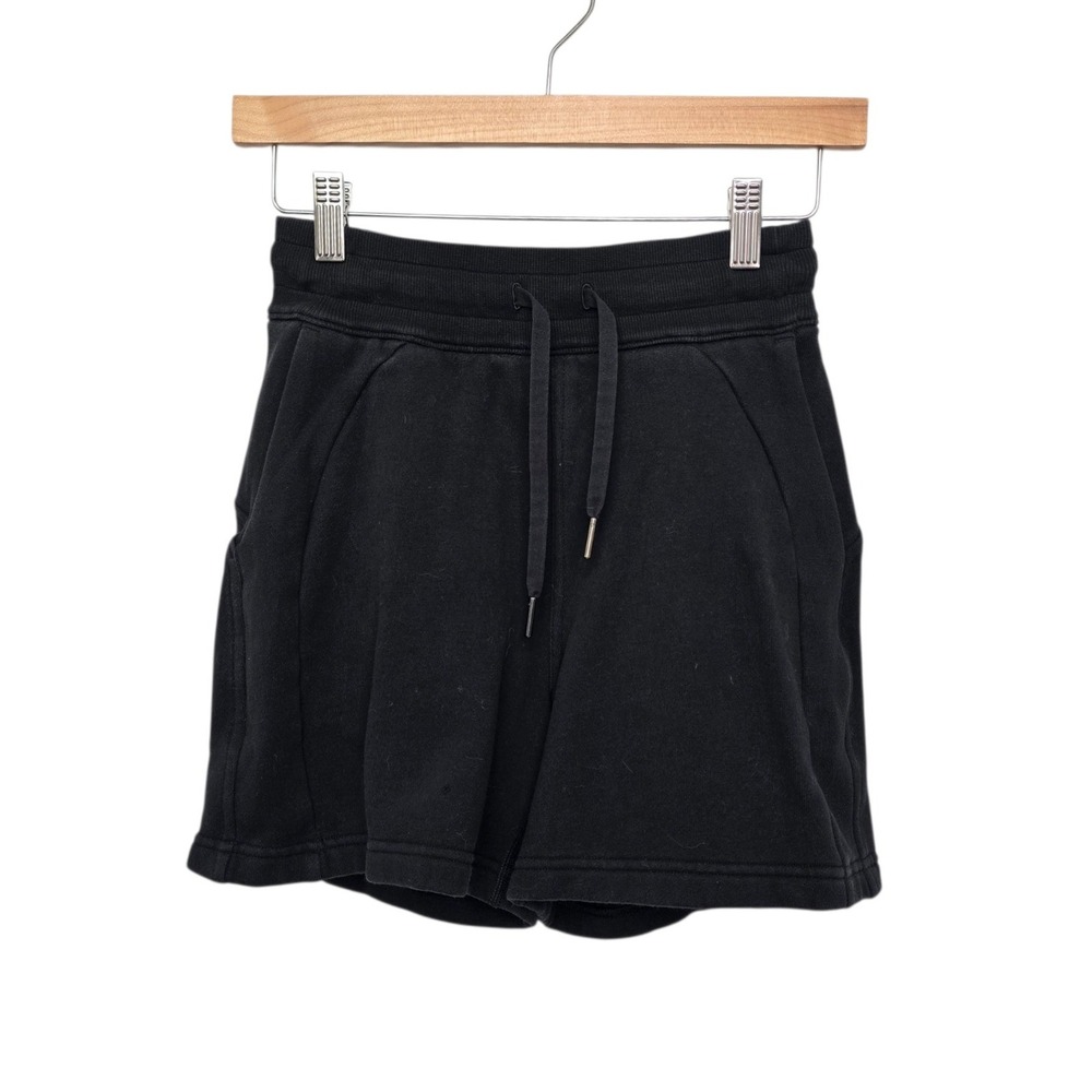 Lululemon Scuba High-Rise Short 3 Black Cotton Fleece Athletic Shorts Size 2